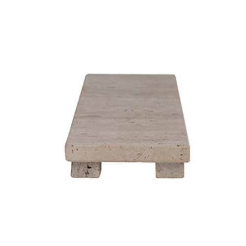 Classic Travertine Footed Serving Board Beige Clean