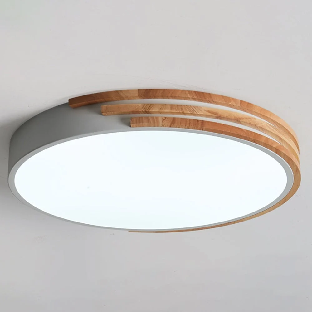 Responsible Round LED Dimmable Wood Ceiling Lamp Outstanding