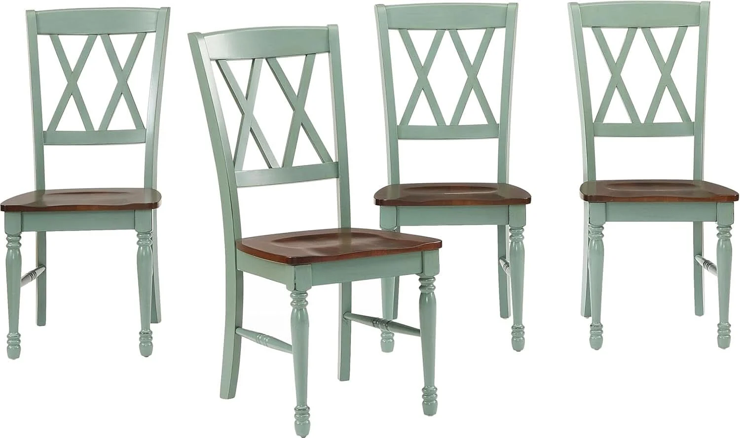 Artisan Shelby Distressed Teal XBack Dining Room Chairs Set of 4 Crafted