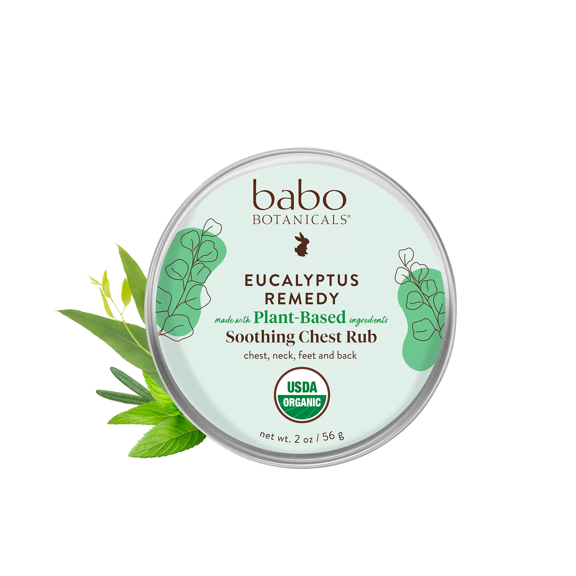Smooth Babo Botanicals Eucalyptus Remedy Organic Soothing Chest Rub Eco-Friendly