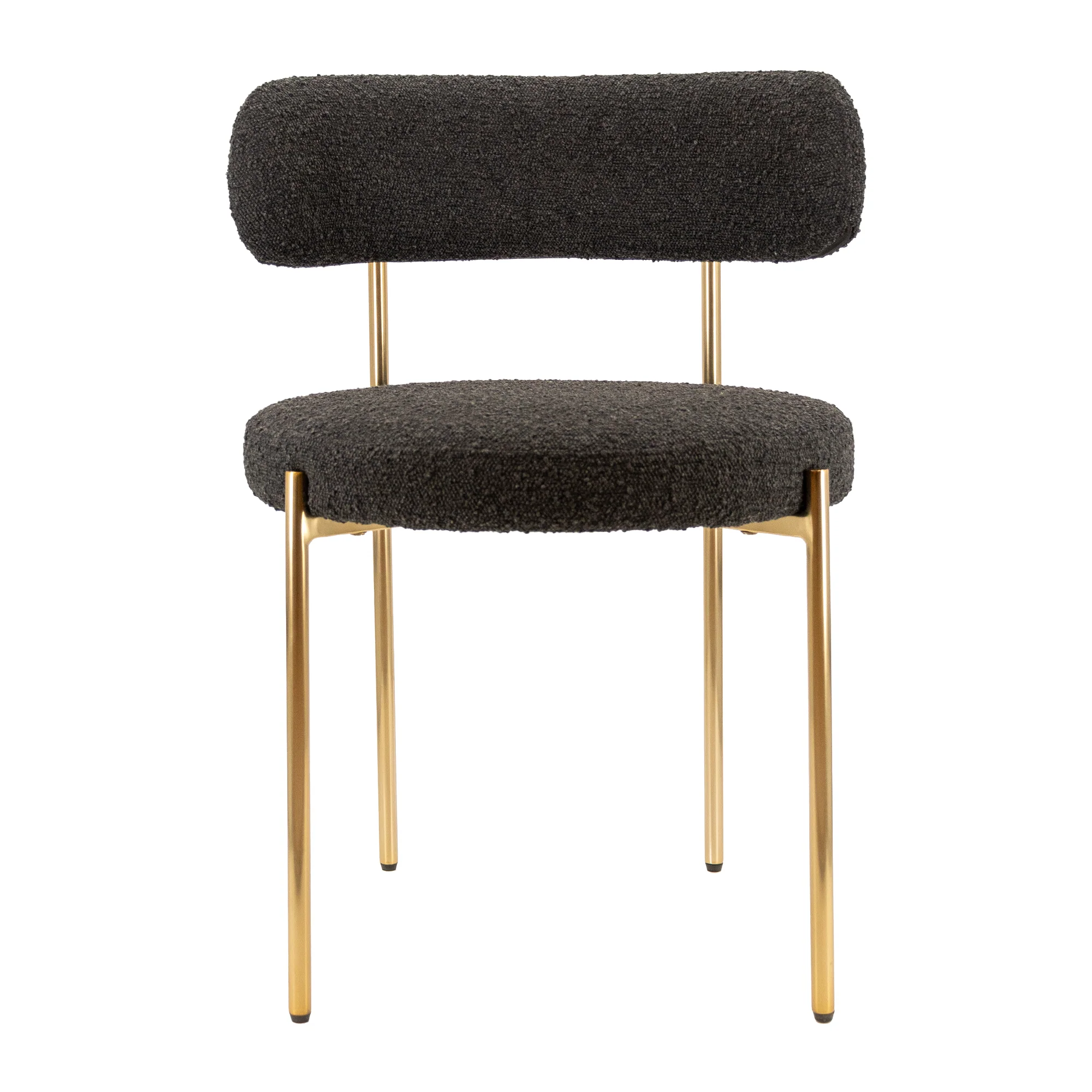 Flexible Ronda Boucle Fabric Dining Chair Brushed Brass Long-Lasting