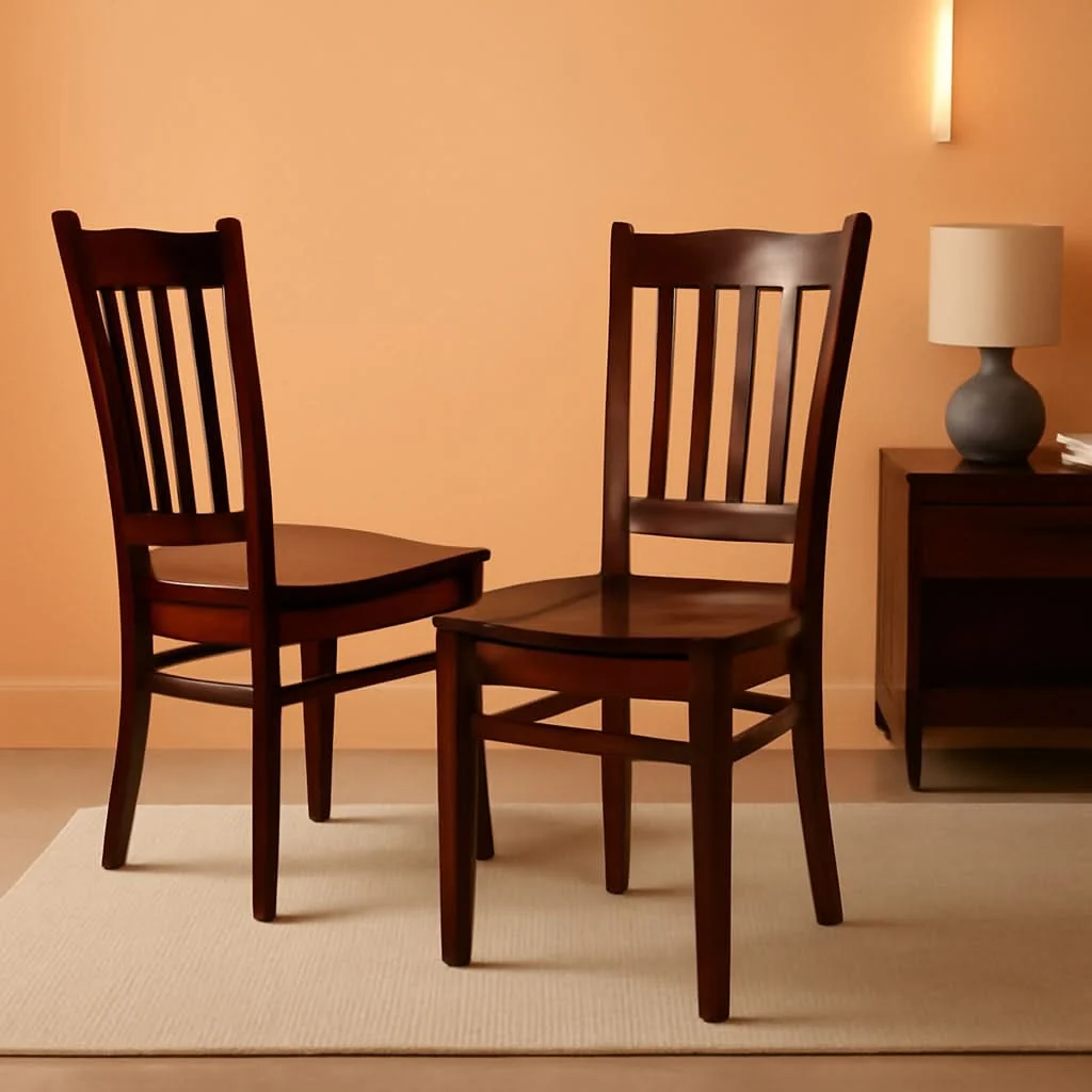 Classic Groton Dining Room Chairs Mahogany Slat Back Set Of 2 Smart