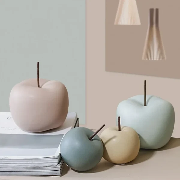 Elegant Nordic Ceramic Apple Sculpture Artisan