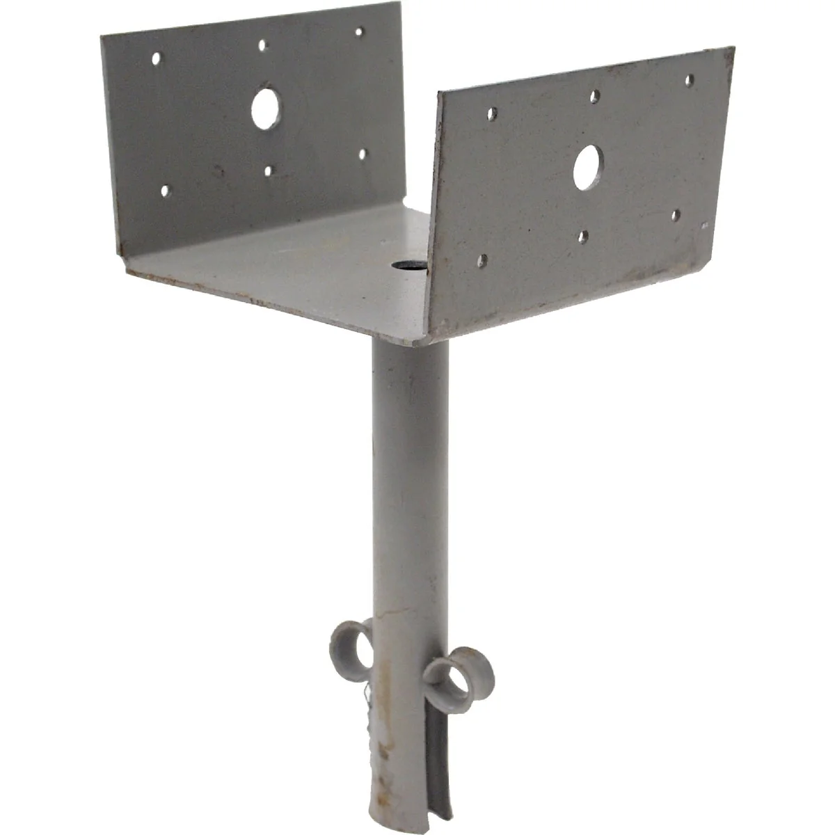 Fine Simpson Strong-Tie 6 In. x 6 In. 12 ga Gray Paint d Post Base Powerful
