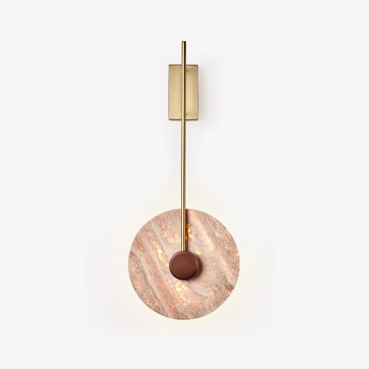 Functional Travertine Disc Wall Lamp Outstanding