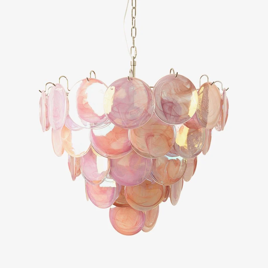 Smart Pink Murano Disc Chandelier Official