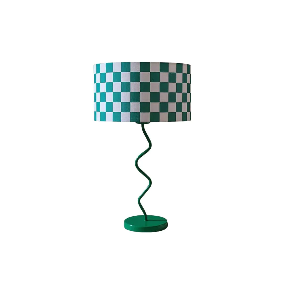 Prestigious Green Grid Modern Table Lamp Excellent
