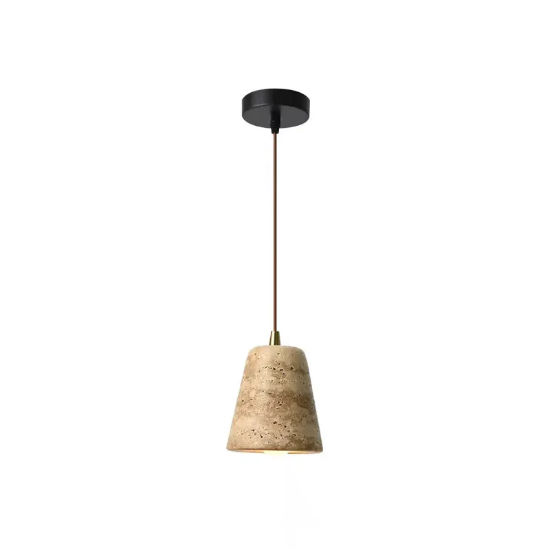 Trendy Yellow Travertine Cone Chandelier Safe