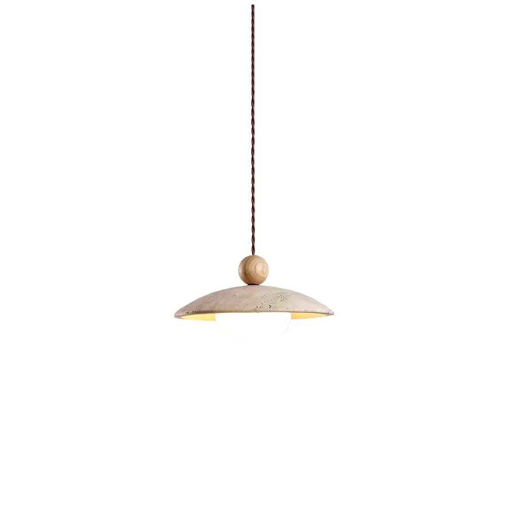 Healthy Scandinavian Travertine Disc Pendant Lamp High-End