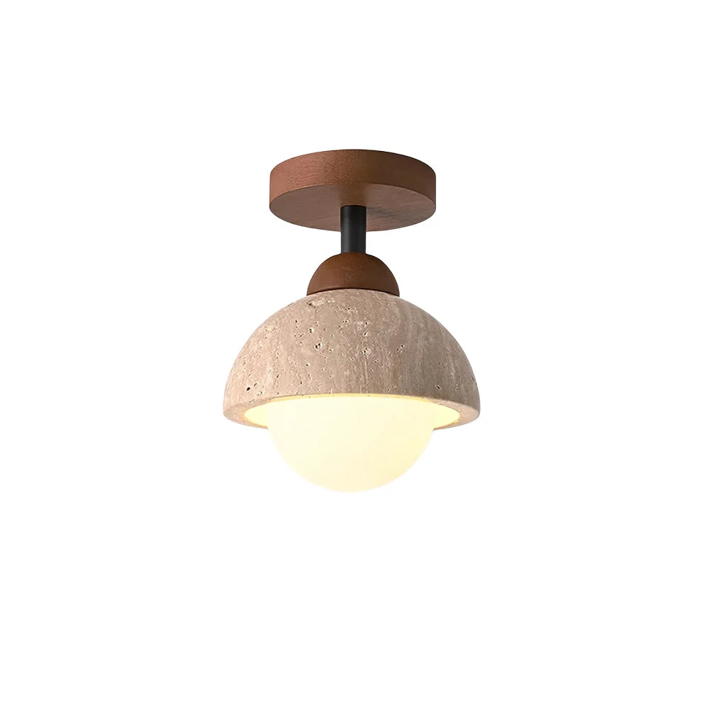 Classic Travertine Flush Mount Ceiling Light Genuine