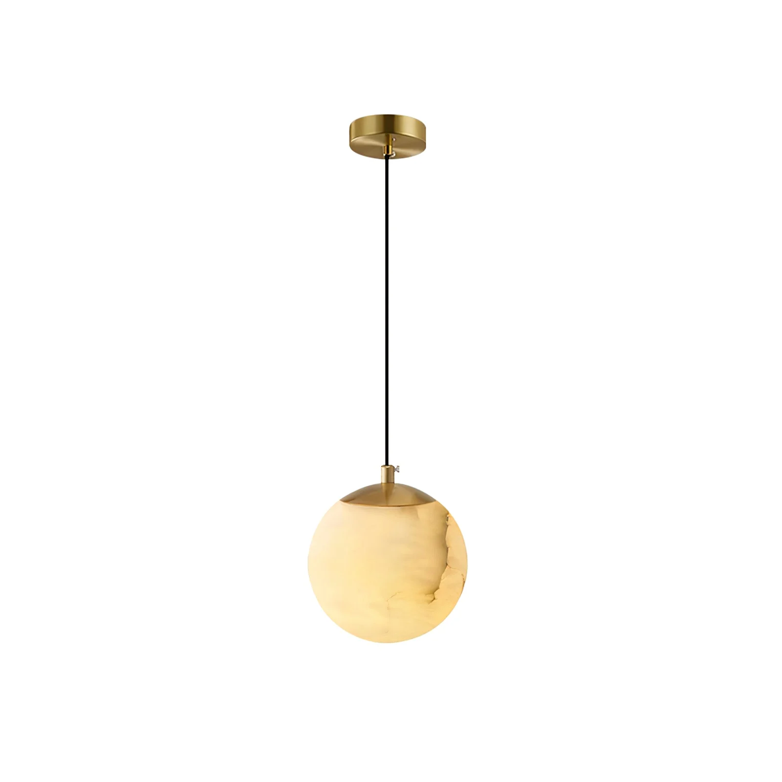 Exceptional Amber Alabaster Globe Pendant Light World-Class