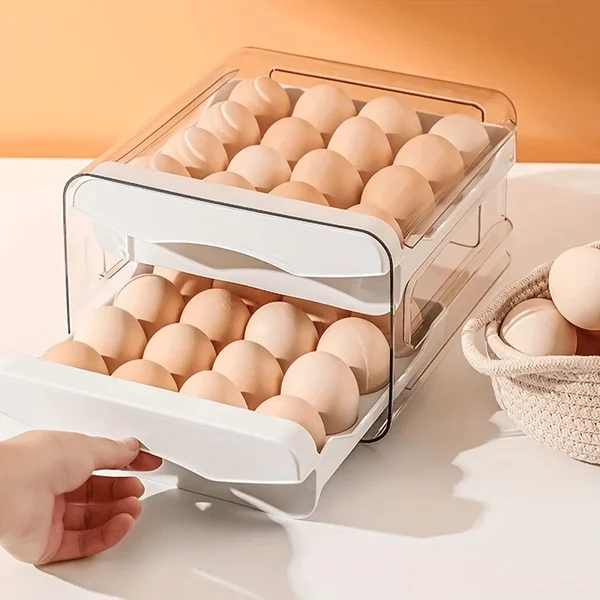 Sustainable 2-Layer Drawer-Style Egg Storage Box Certified