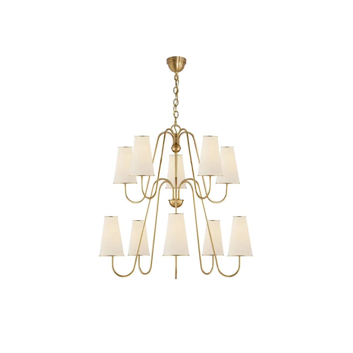 Flexible Gold Two-Tier Montreuil Chandelier Detailed