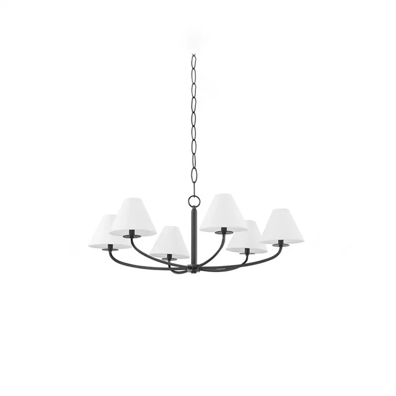 Solid Modern Black Fabric Stacey Chandelier Environmentally Friendly