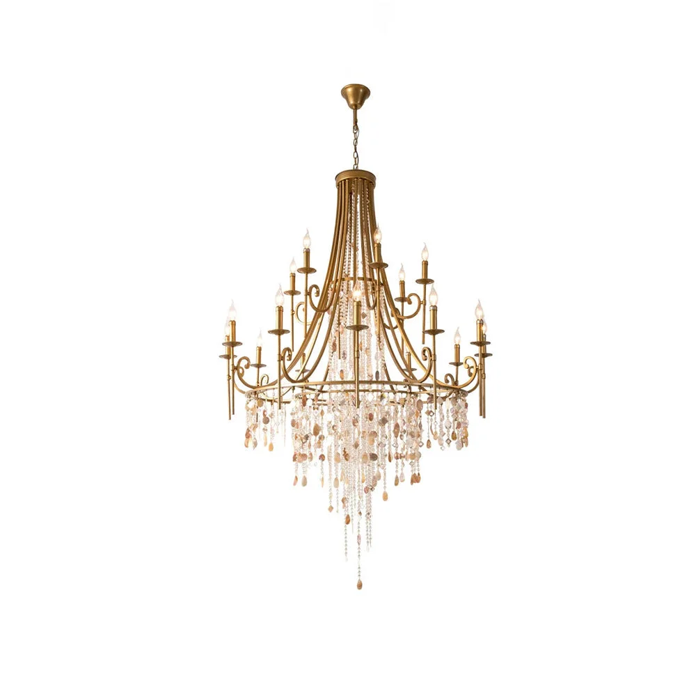 Relaxed Tatum Lux American Shell Crystal Chandelier Modern