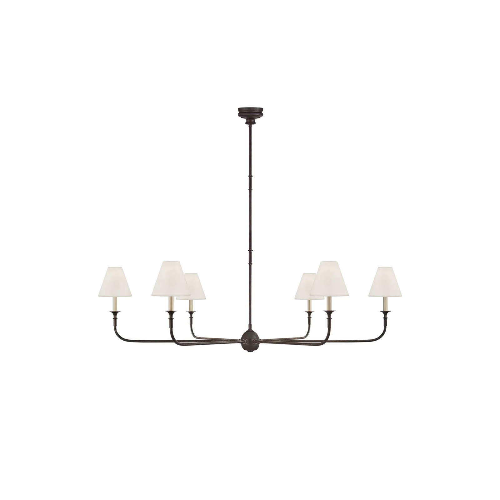 Fashionable 6-Arm Black Metal Chandelier Elite