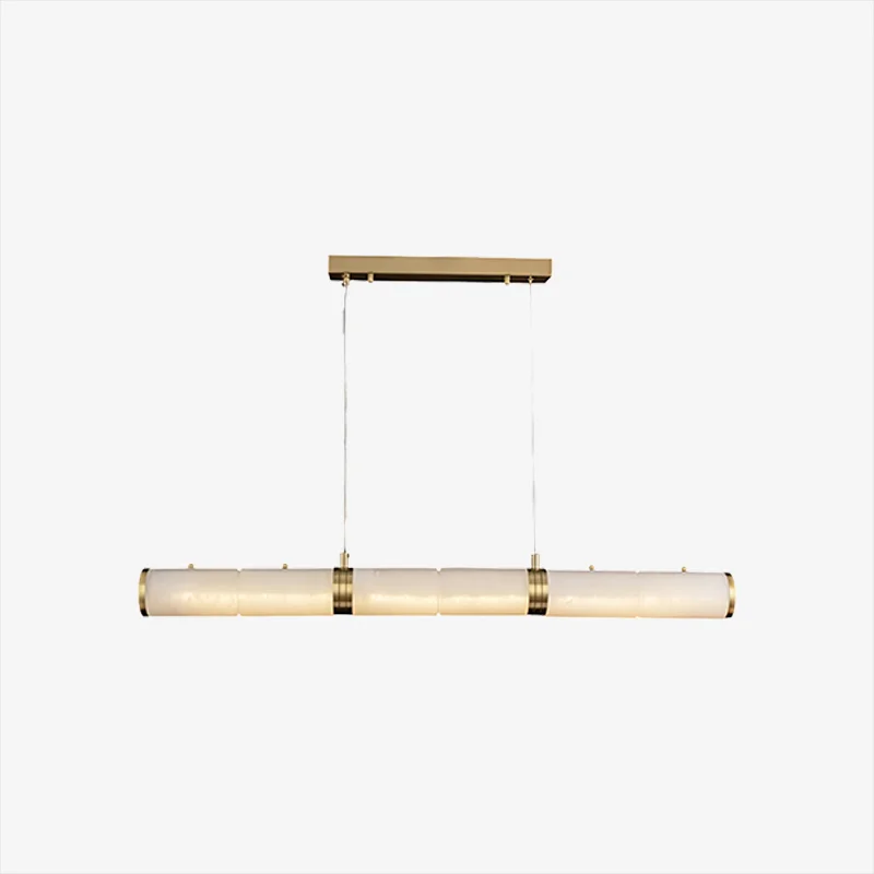 Prestigious Alabaster Column Linear Chandelier Contemporary