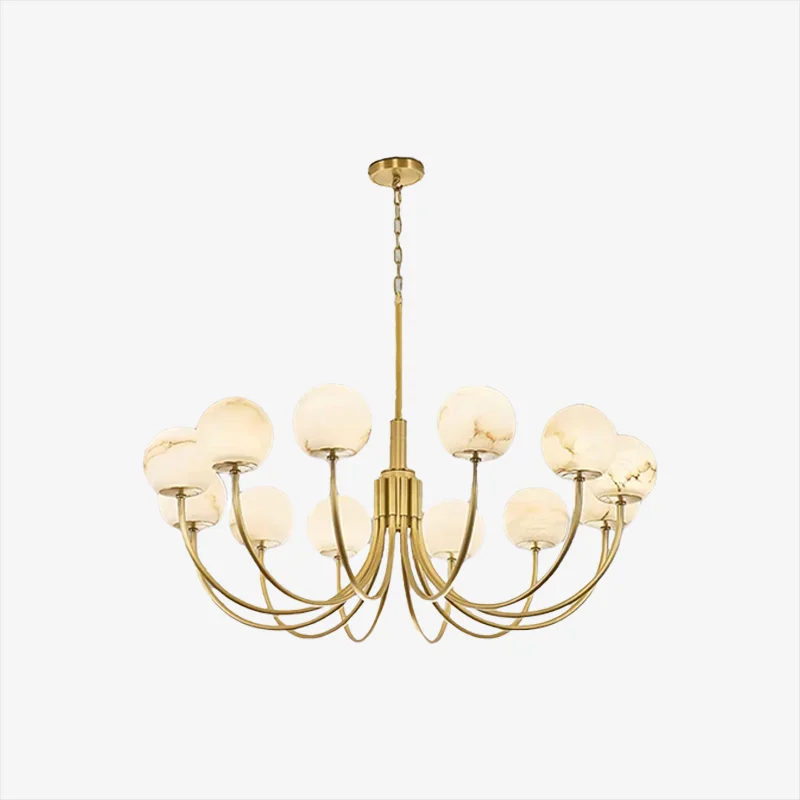 Traditional Aurelian Alabaster Globe Chandelier Unique