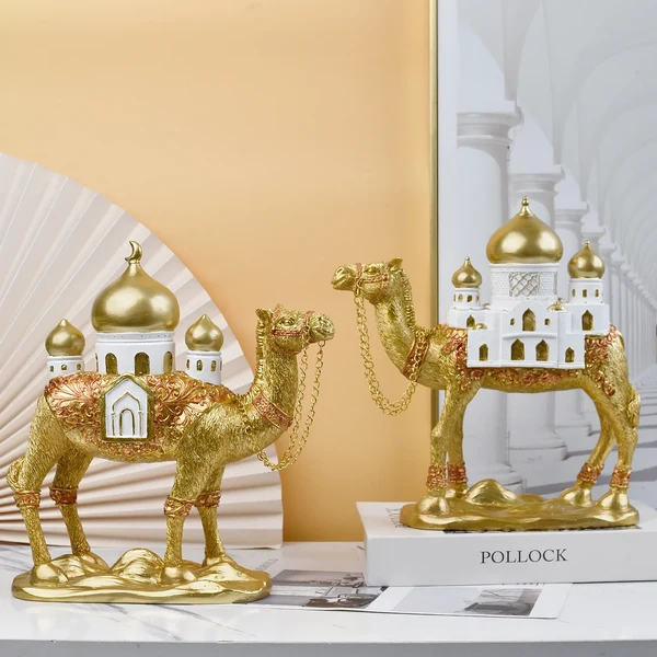 Premium Material Decorative Camel Figurine with Dome Palace Elegant