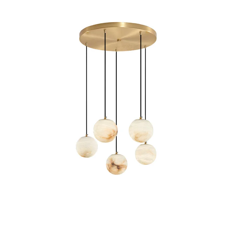 Outstanding Luxury Multi-Globe Alabaster Pendant Light Versatile