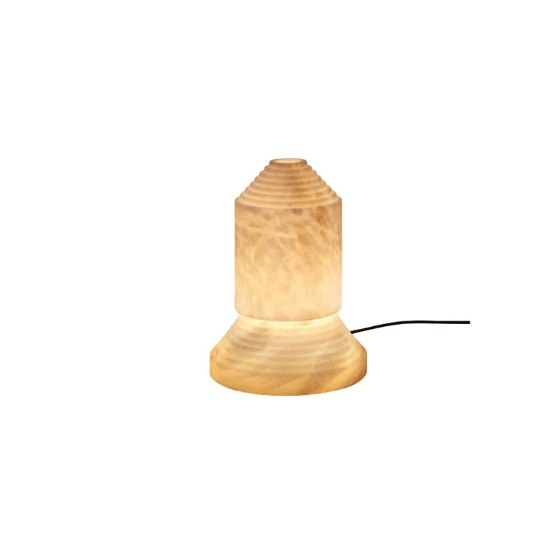 Exceptional Alabaster Pyramid Table Light Detailed