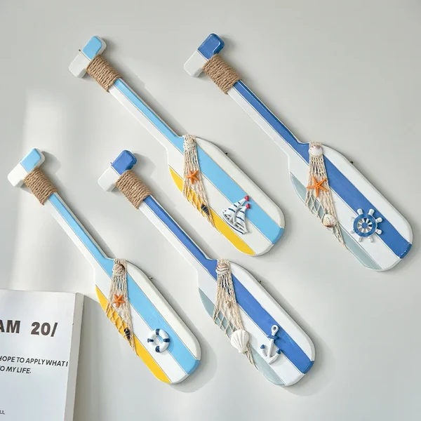 Eco-Friendly Nautical Wooden Oar Wall Decor Minimalist