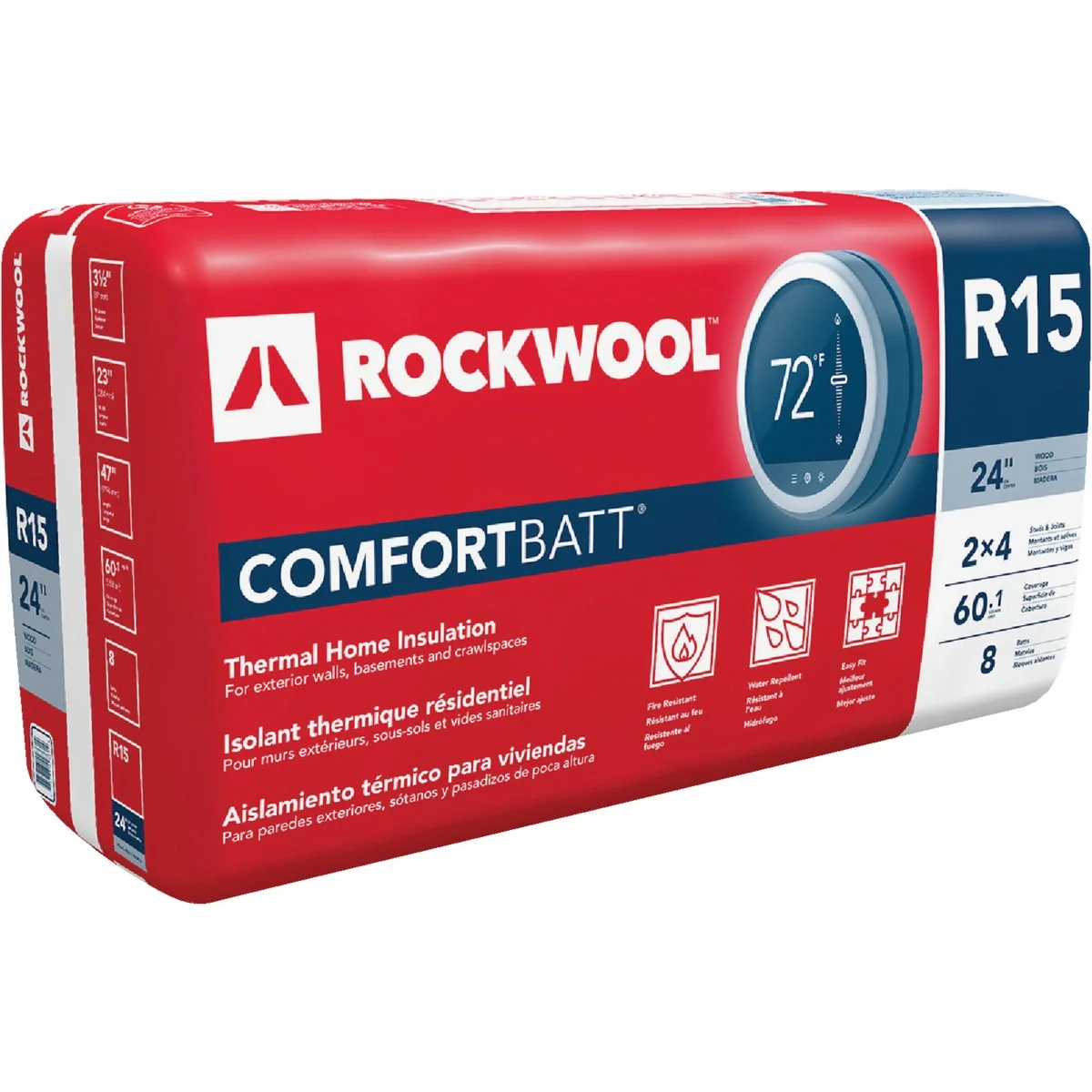Excellent Rockwool Comfortbatt R-15 24 In. x 47 In. Stone Wool Insulation 8-Pack Long-Lasting