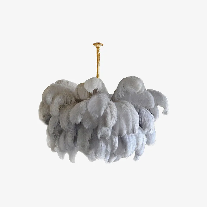 Fashionable Colorful Ostrich Feather Chandelier Enhanced