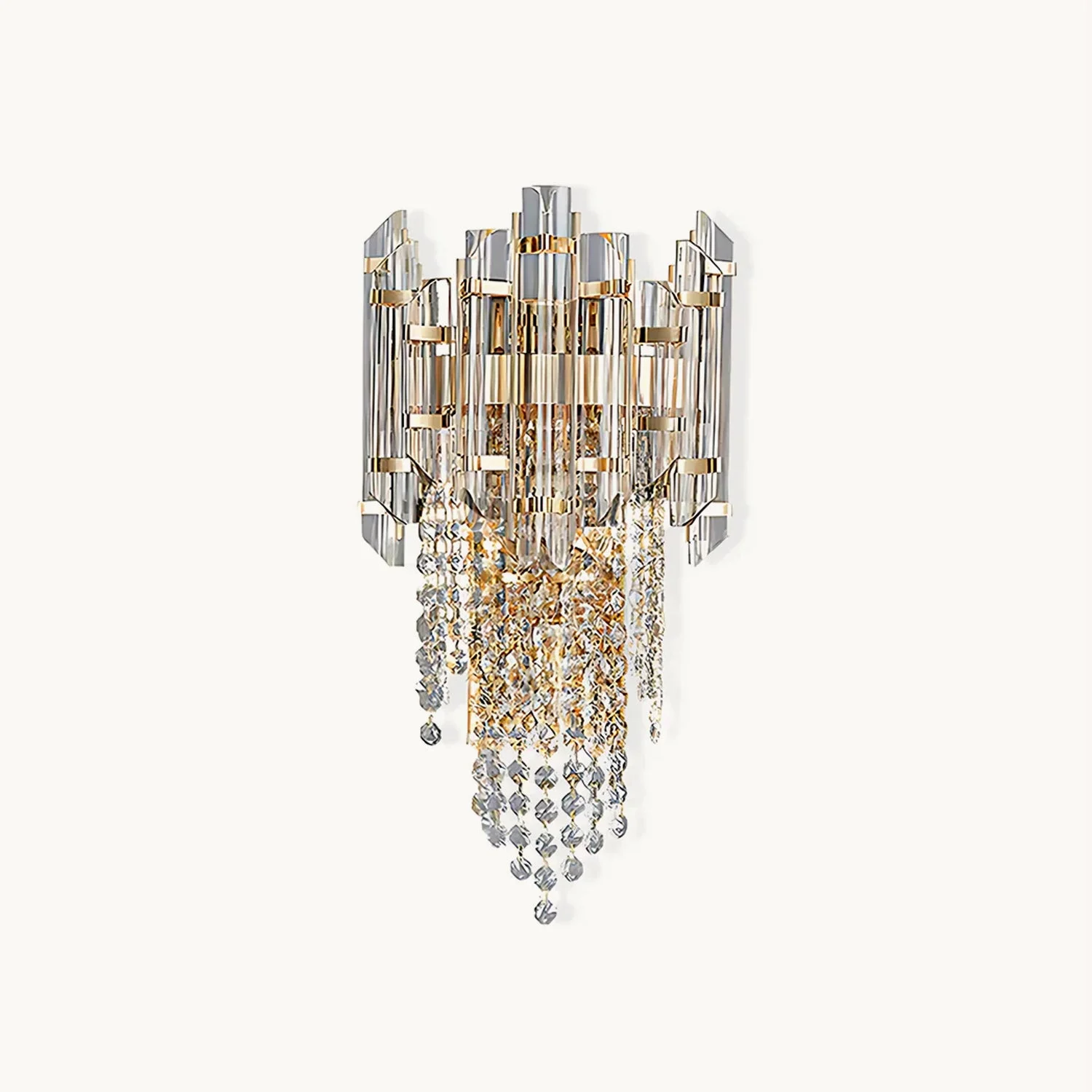 Smart Clear Crystal Tiered Sconce Pure