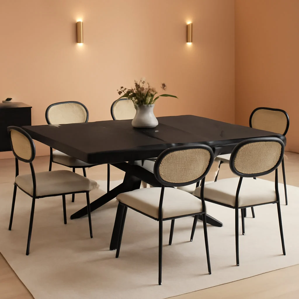 Official Black Extendable Dining Table Hidden Storage Extension Crafted