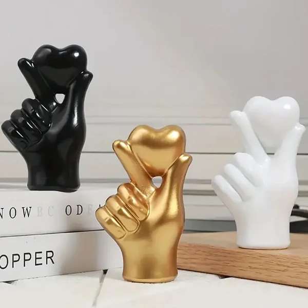Relaxed Modern Heart Hand Gesture Sculpture Outstanding