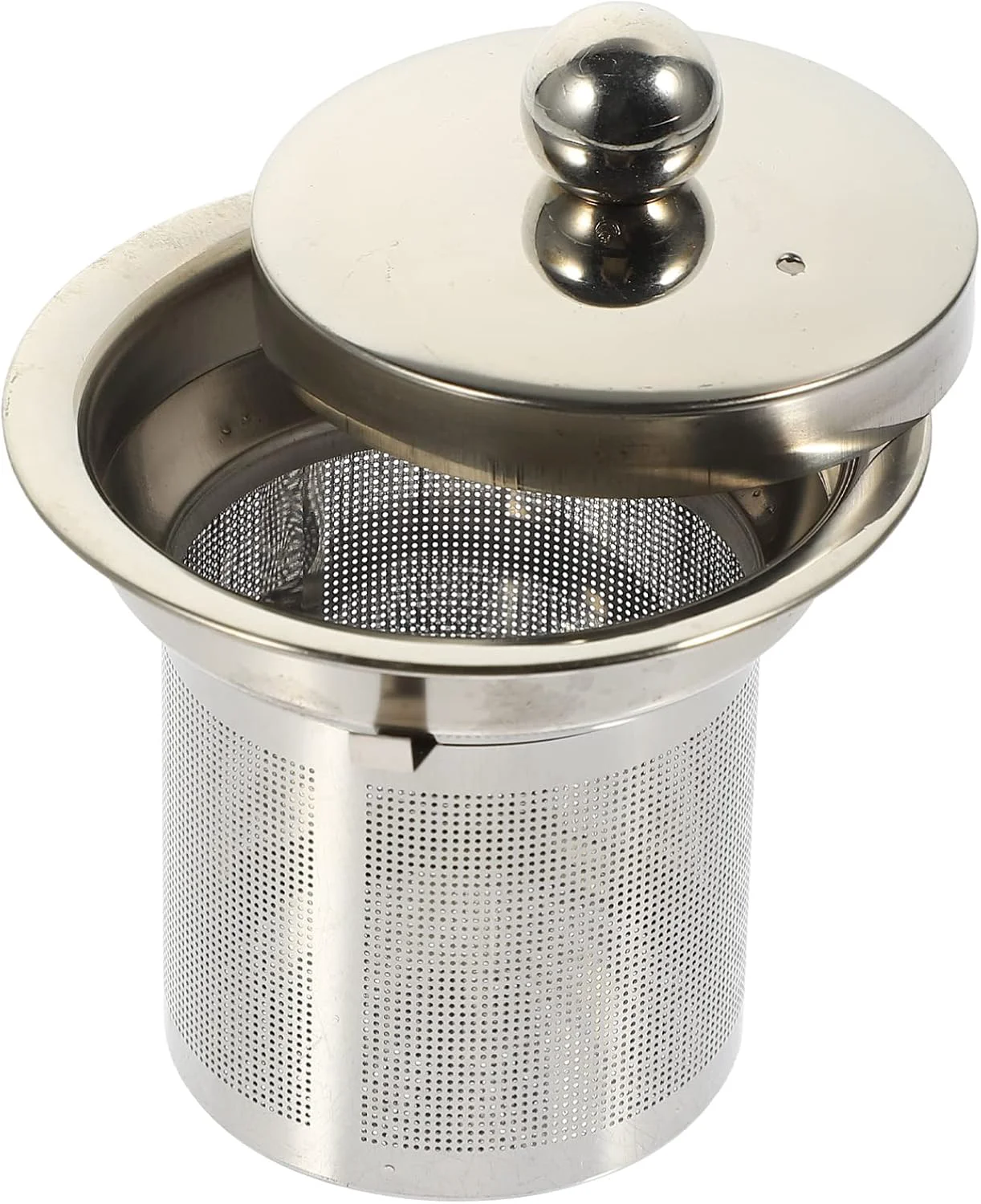 Sophisticated Hemoton Stainless Steel Tea Strainer Insert with Fine Mesh Filter and Lid Tea Infuser for Teapot Accessories Compact 3.00X2.44 Inch Suitable for Home Rooms and Restaurants Flexible
