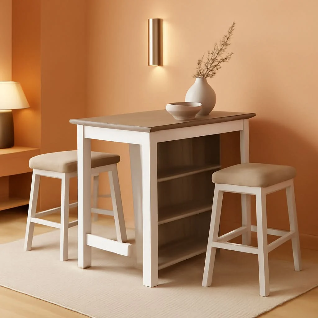 Smart Whitewash Counter Height Dining Set With Barstools Pure