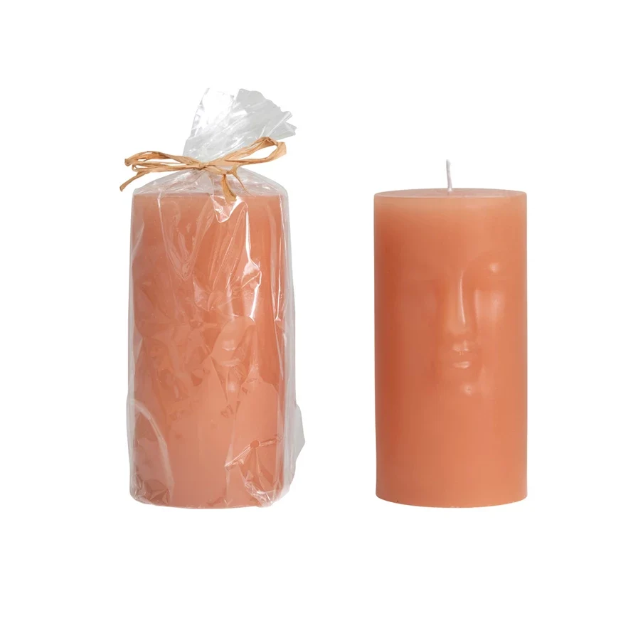 Breathable Unscented Face Pillar Candle - Large Eco-Friendly