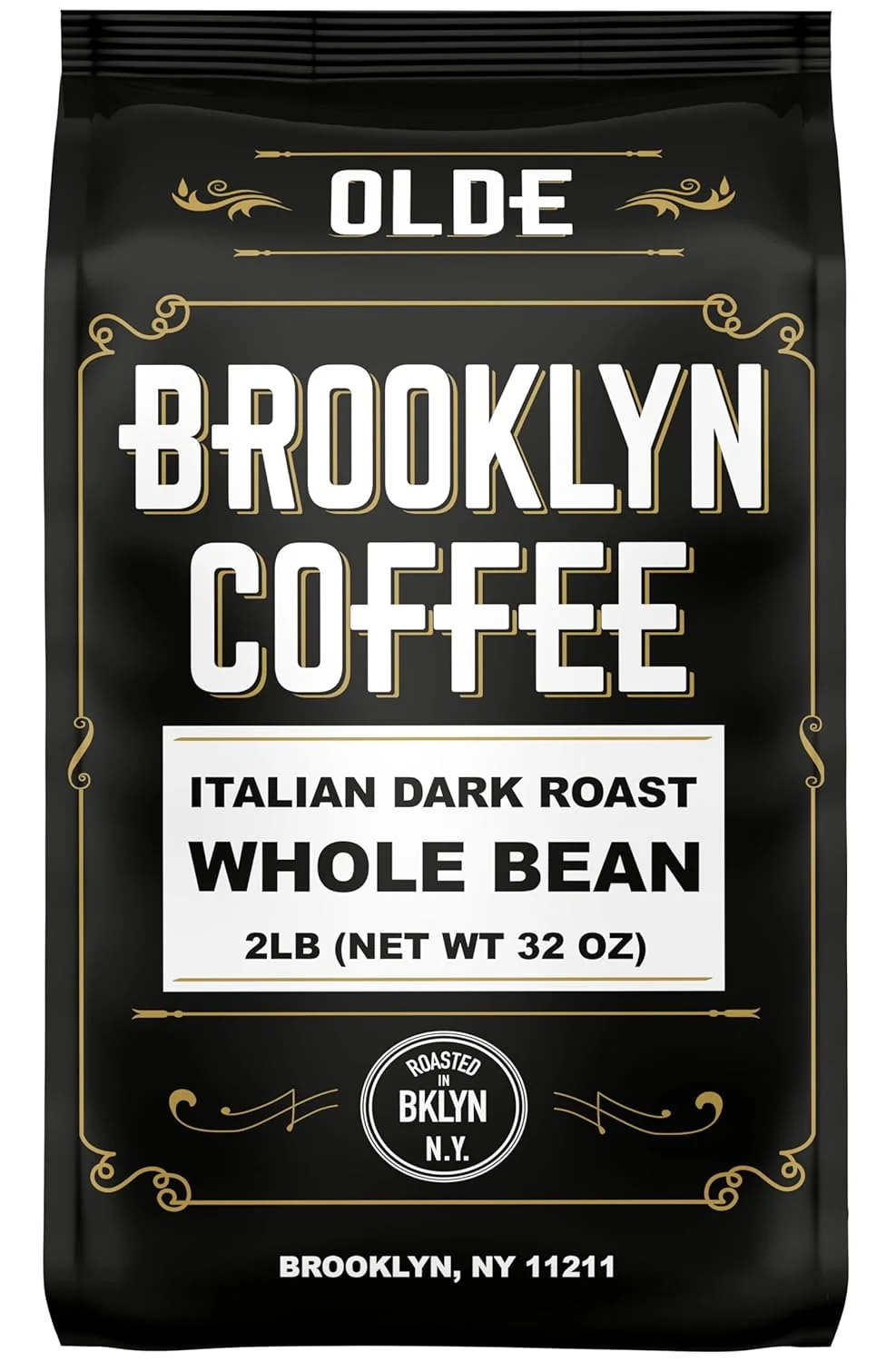 Original Brooklyn Coffee Whole Bean Italian Dark Roast 2lb Extra Strong Delicious Taste Heavenly Aroma - Fresh Bulk Coffee Beans Roasted Weekly in NYC Effective
