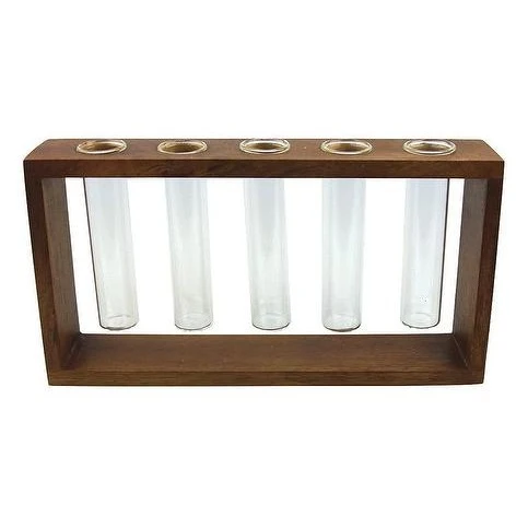 Modern Wood Glass Bud Vase Dependable