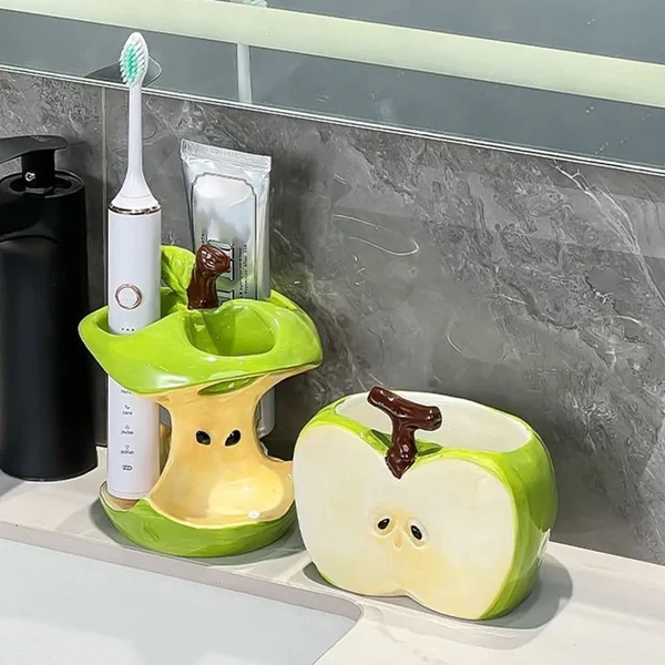 Eco-Friendly Creative Fruit-Shaped Ceramic Toothbrush Holder High-Grade