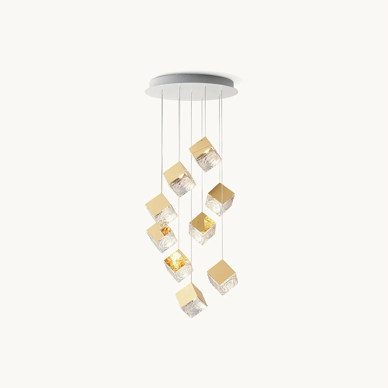 Green Square Art Glass Chandelier Breathable