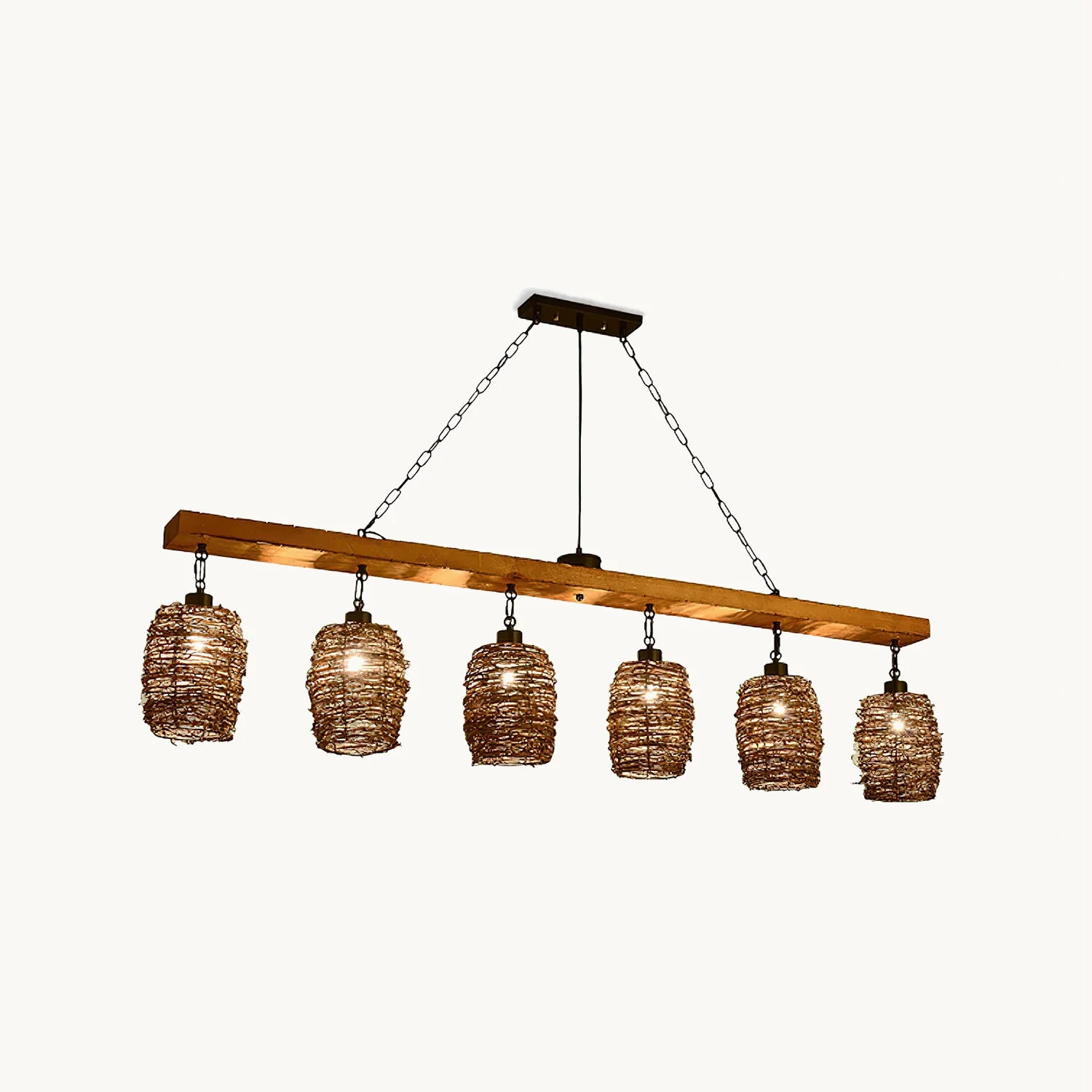 Sustainable Industrial Rattan Dining Room Chandelier Healthy