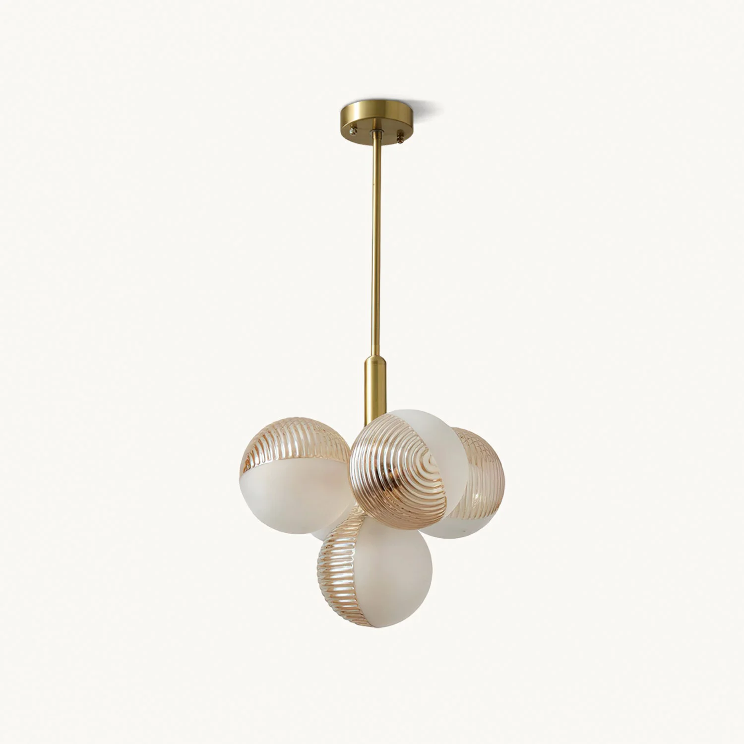 Original Design Ribbed Glass Bubble Chandelier Powerful