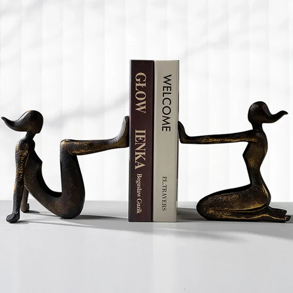 Fine Modern Thinker Girl Statue - Abstract Character Home Decor Smooth