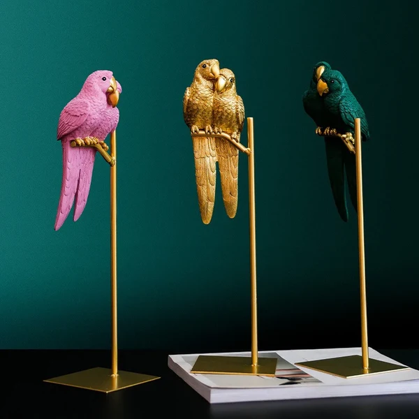 User-Friendly Handmade Couple Parrot Resin Love Bird Desk Ornaments Casual