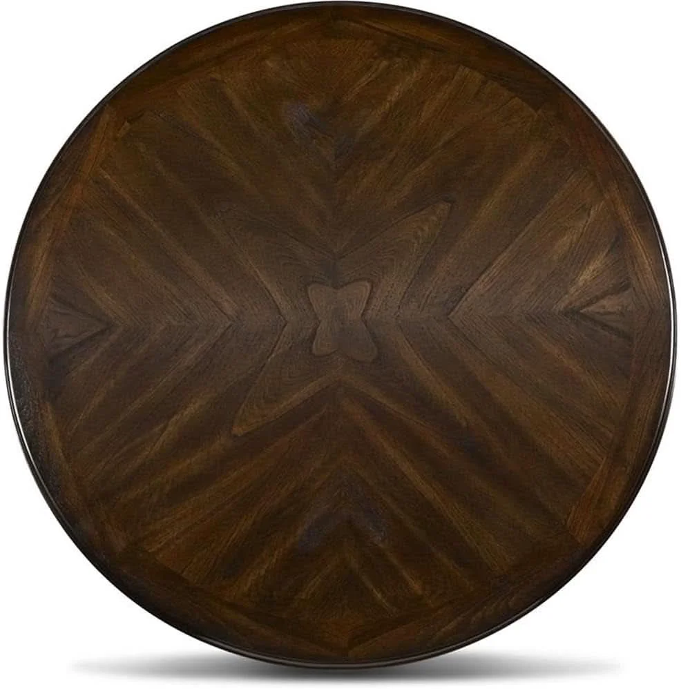 Minimalist Elegant Solid Wood Circular Dining Set Cherry Brown Comfortable