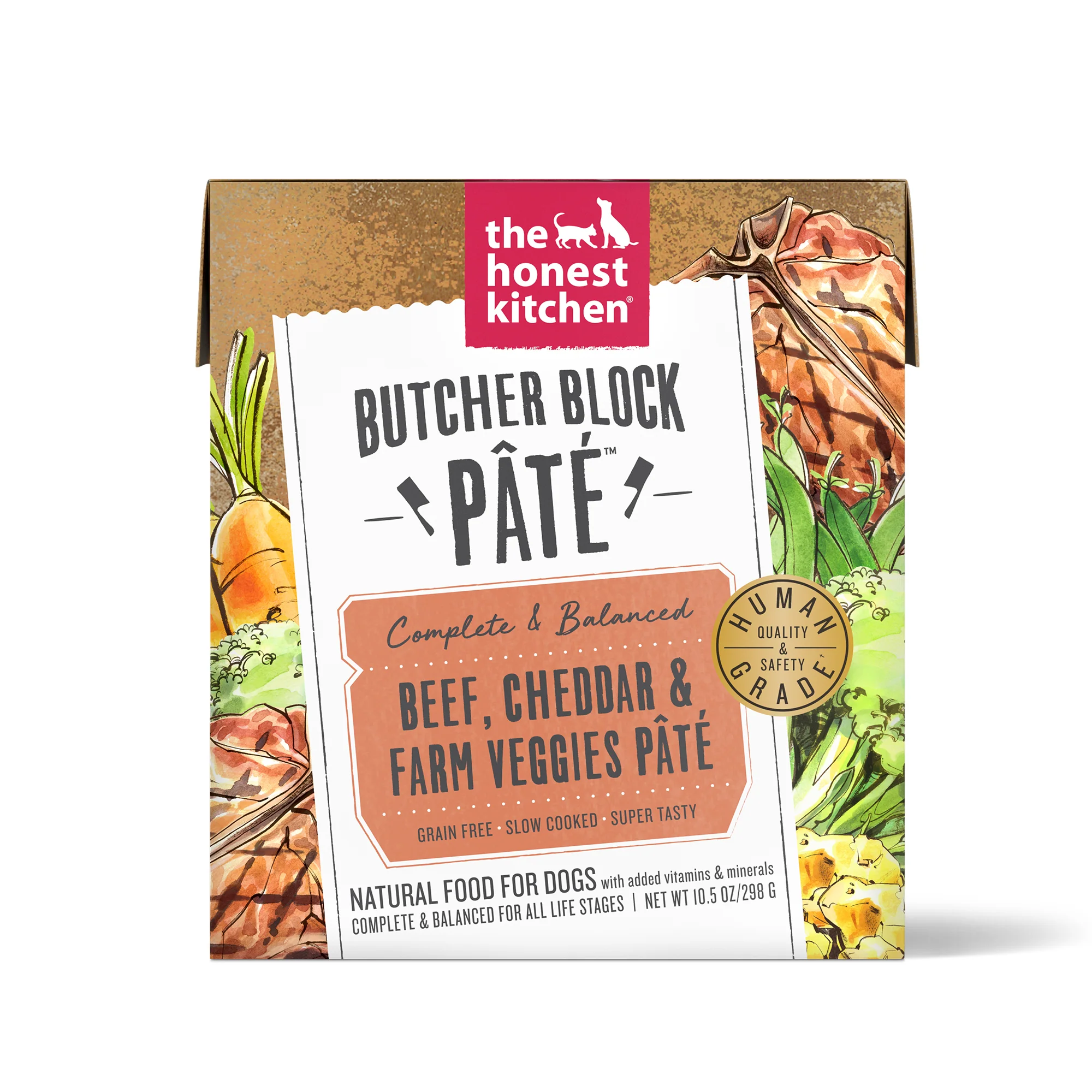 Traditional The Honest Kitchen Human-Grade Wet Dog Food Beef Cheddar Farm Veggies Butcher Block Pâté Pack of 6 Sophisticated