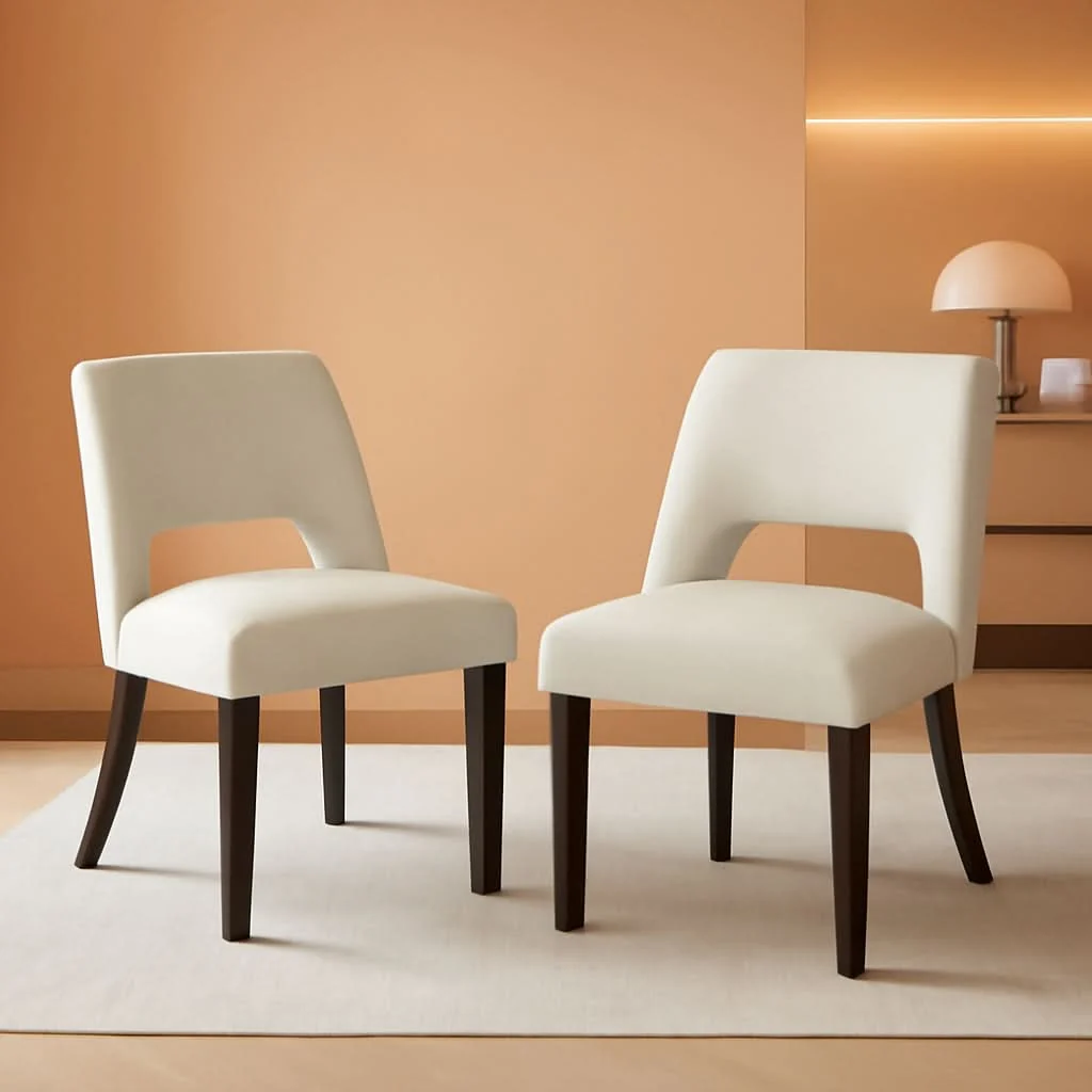 Consistent Beige Faux Leather Dining Chairs Ergonomic Design Set Traditional