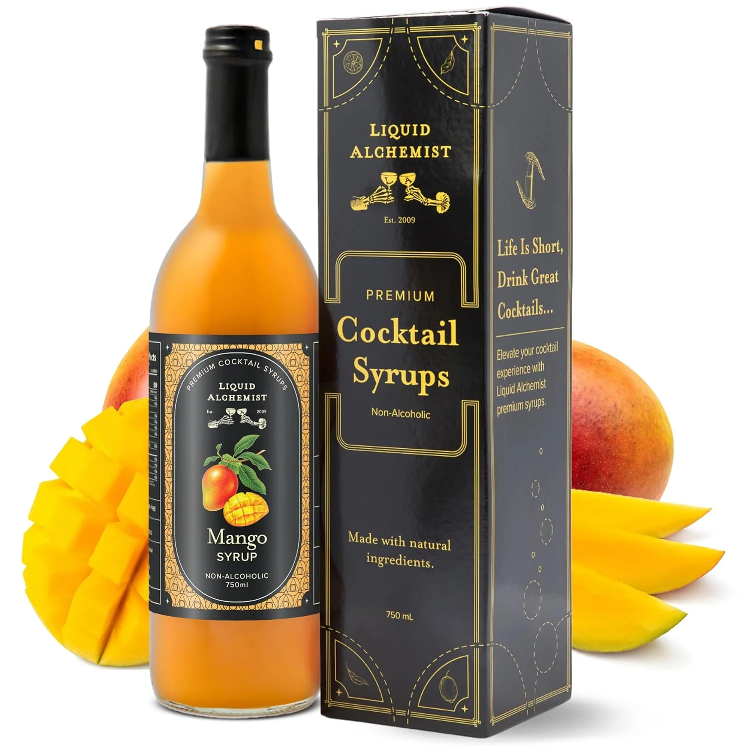 Specialty Liquid Alchemist Mango Syrup for Cocktails Ingredients Make our Mango Syrup for Drinks the Margarita Mix Small Batch Non-GMO amp Vegan 25.4 oz Drink Mixer Pack of 1 Selected