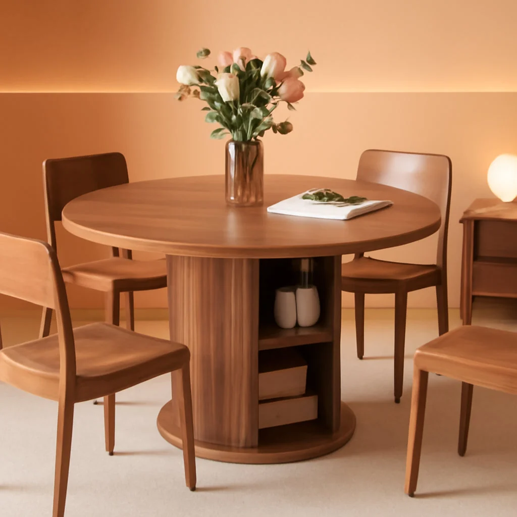 Breathable Modern Farmhouse Dining Table 47-Inch Storage Chocolate World-Class