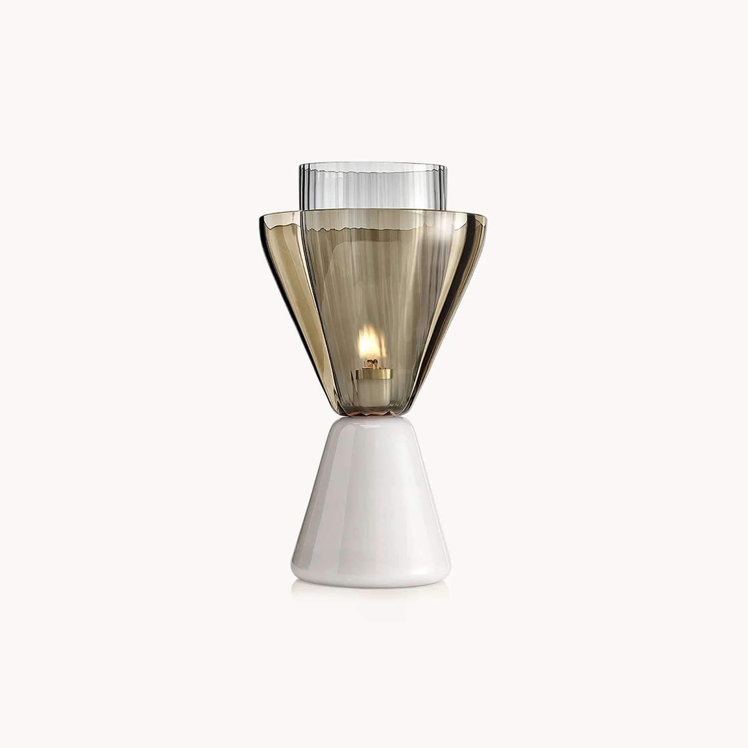 Crafted Tapered Glass Table Lamp Contemporary