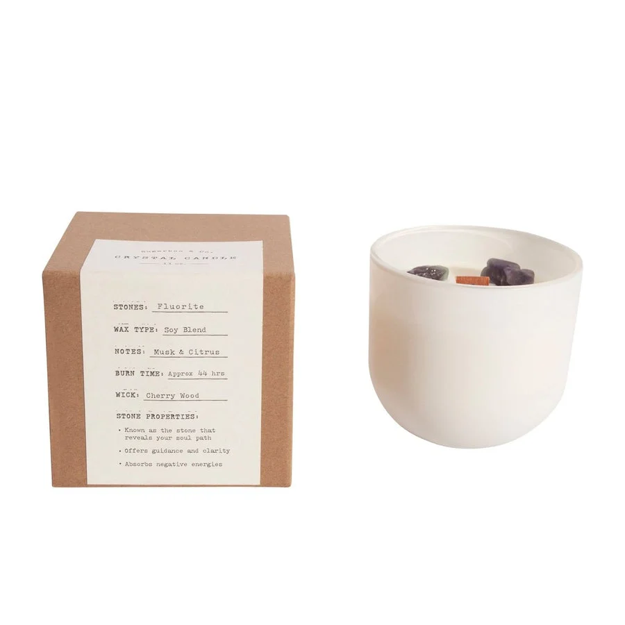 Smooth Fluorite Crystal Candle - 11oz Expertly Made