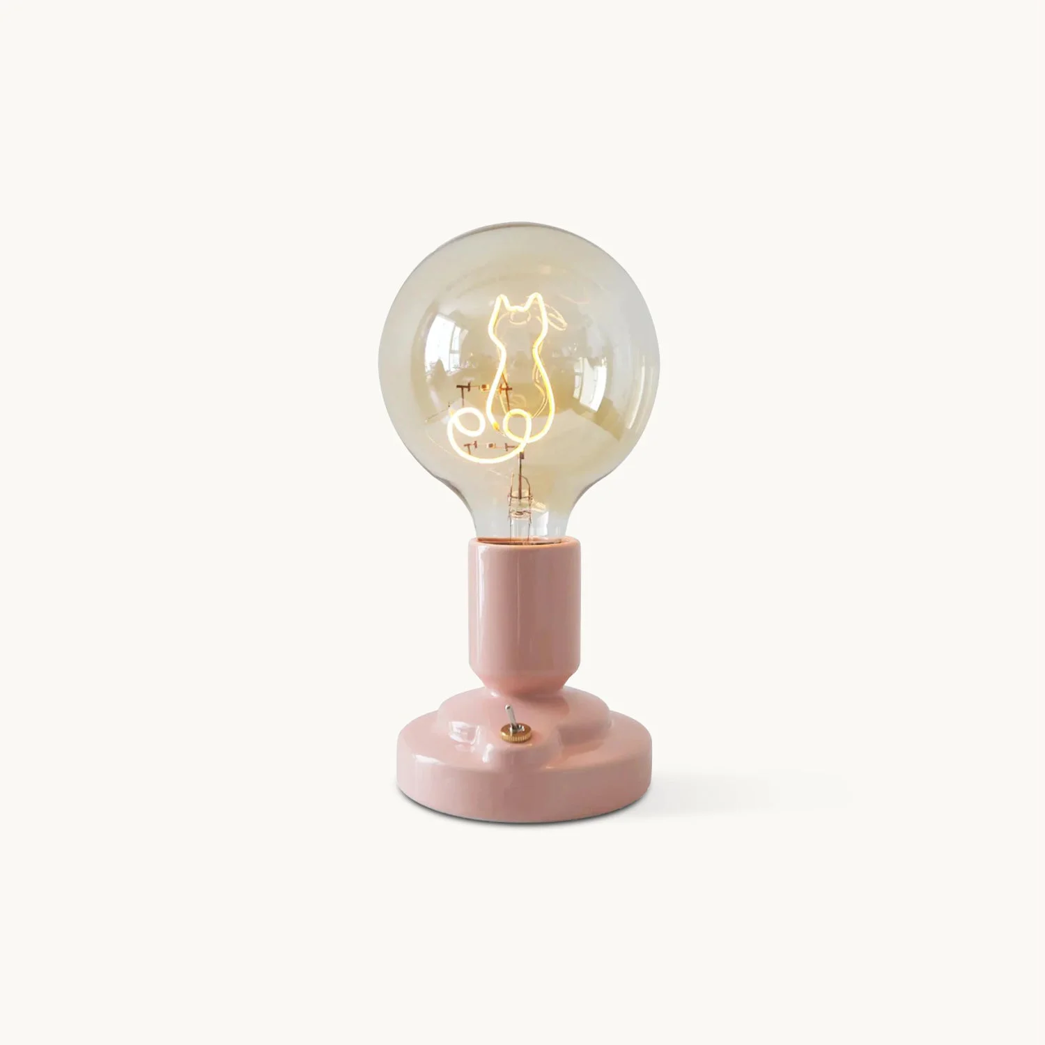 Trendy Nordic Style Cat Ceramic Table Lamp Built-in Battery Minimalist